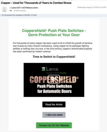 Another component of the campaign was email marketing to our customer list. The video that I created