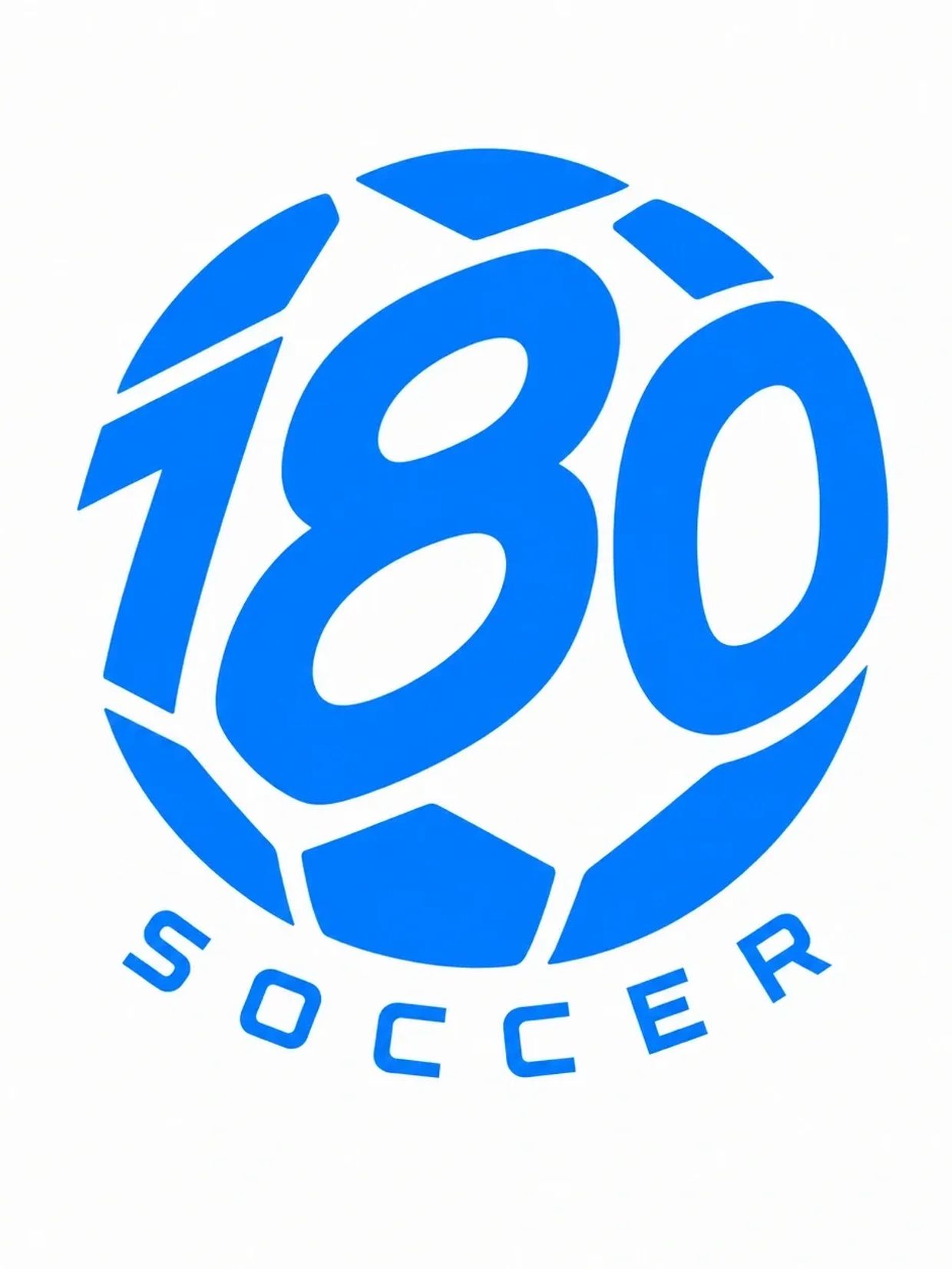 Logo of 180 Soccer with a soccer ball.