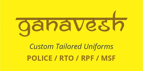 Yellow logo for Gahavesh, custom tailored uniforms for police and officials.