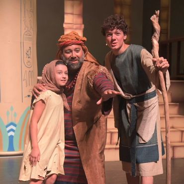 Little Miriam, Jethro, & Moses on stage