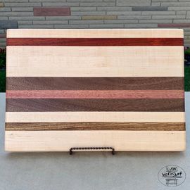 Cutting boards mixed woods carpentry charity SickKids cutting boards live edge lumber Toronto