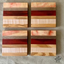 Toronto charity SickKids kids home decor live edge lumber Epoxy mixed woods coaster sets carpentry