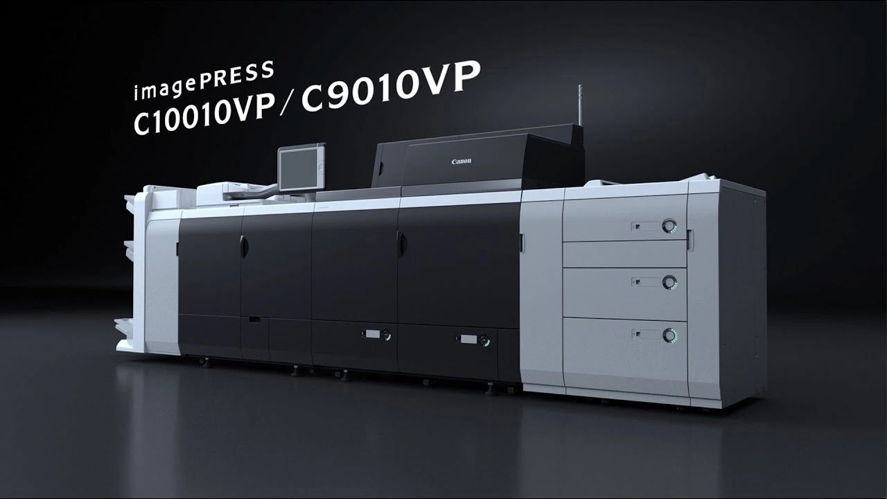 Canon imagePRESS C10010VP/C9010VP high-speed color printers for commercial and production printing.
