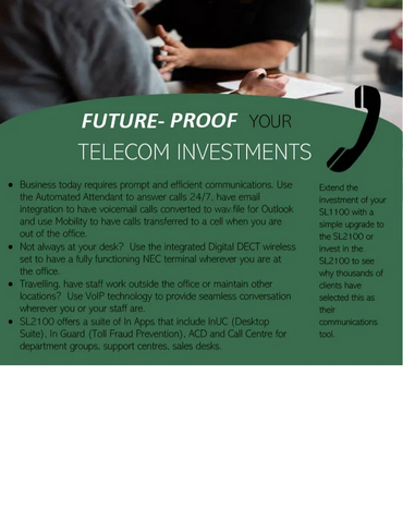 Extend the investment of your SL1100 with a simple upgrade to the SL2100.