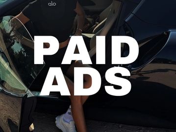 Person stepping out of a black car with 'PAID ADS' text overlay.