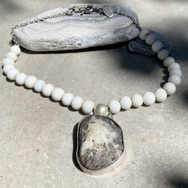 #collier # perles #galet