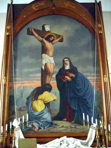 Dirty and heat damaged painting Esa worked onsite.