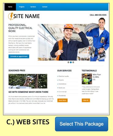 Website homepage for a professional electrical services company.