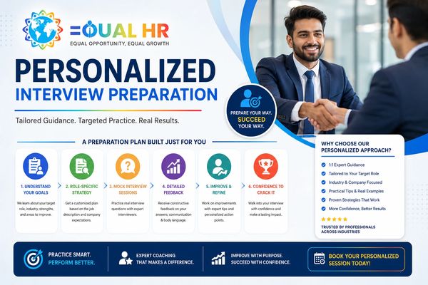 Personalized interview preparation with expert coaching for confident job success.