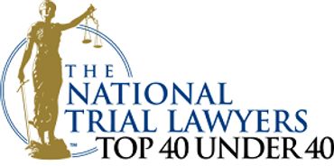 Lady Justice holds a two-tray scale which is the logo for the National Trial Lawyers Top 40 Under 40