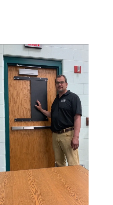 Spanning security shutter closed