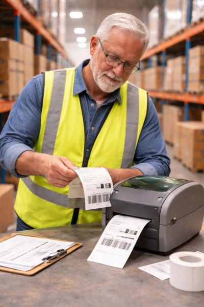 Industrial label roll used for product identification and packaging tracking