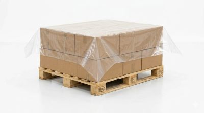 Plastic pallet cover sheet for moisture resistance and shipping protection