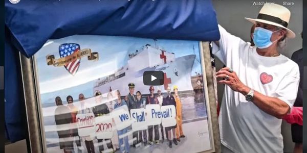 Youtube video of John Clancy unveiling his painting "Every Generation Ha Its Heroes" at Long Island 