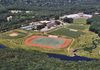Overview of completed West Campus Athletic Complex and reconstructed pond and wetlands at Wellesley College.