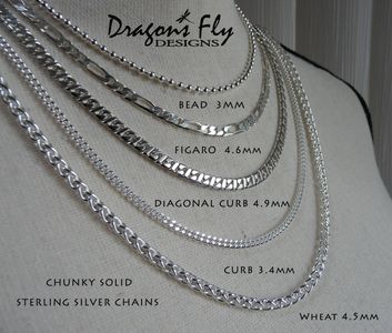 Silver Chain- Solid Sterling Silver Chain - Featuring chunkier, thicker chains for Men & Women worn