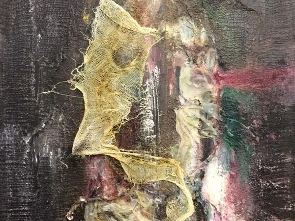 Painting based on experiences of mental distress. Made as consequence of studying works by Paul Nash