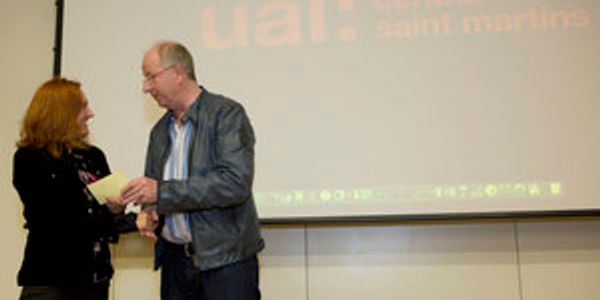 Maria Macc gaining award from Martin Cass