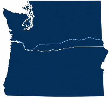 Map of Washington state with two horizontal lines.