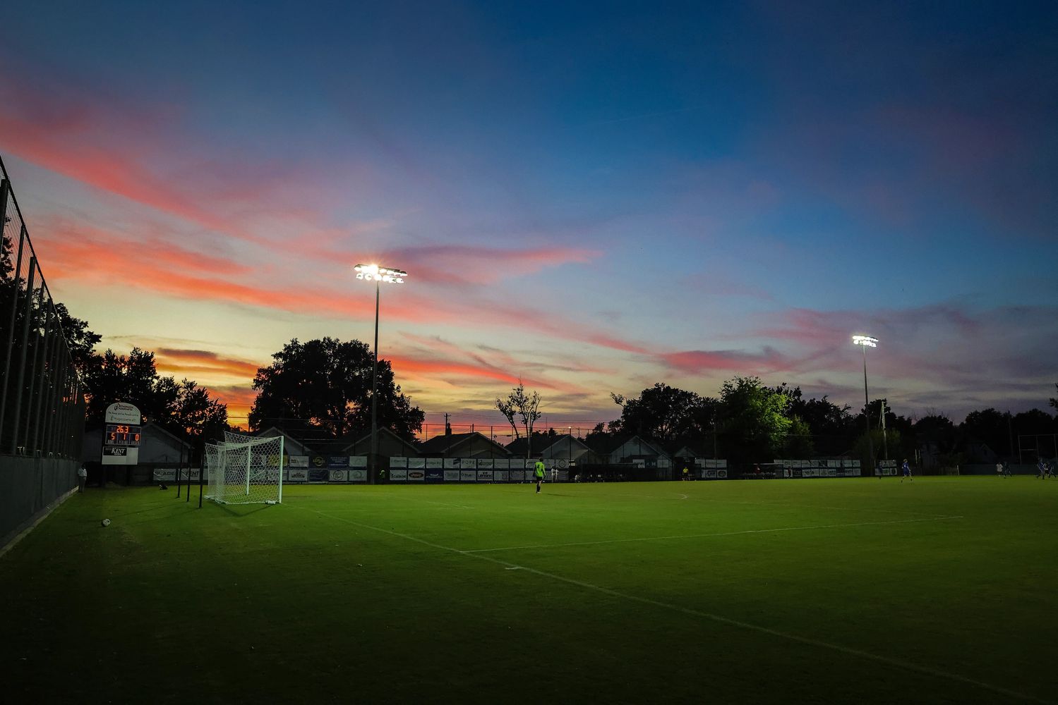 Evansville, IN based sports photographer captured this amazing sunset during a soccer match.