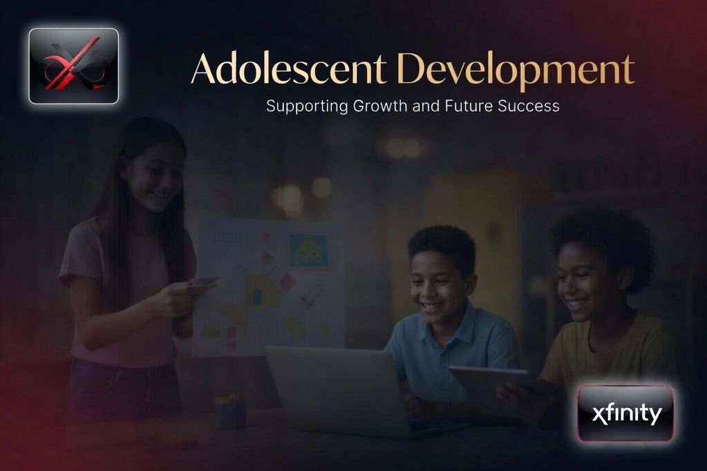 Adolescents engaged in learning, supported by Xfinity for growth and success.