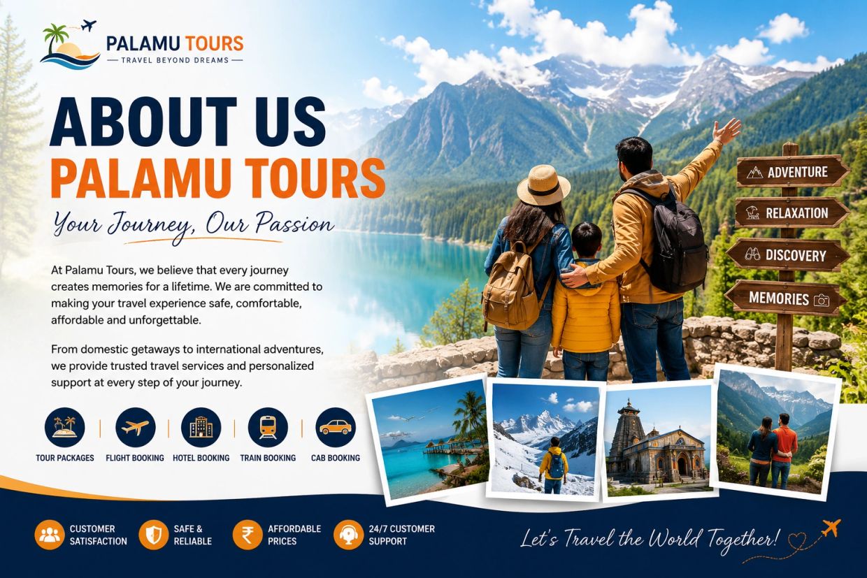 Family enjoying scenic mountain view with Palamu Tours travel services and packages.