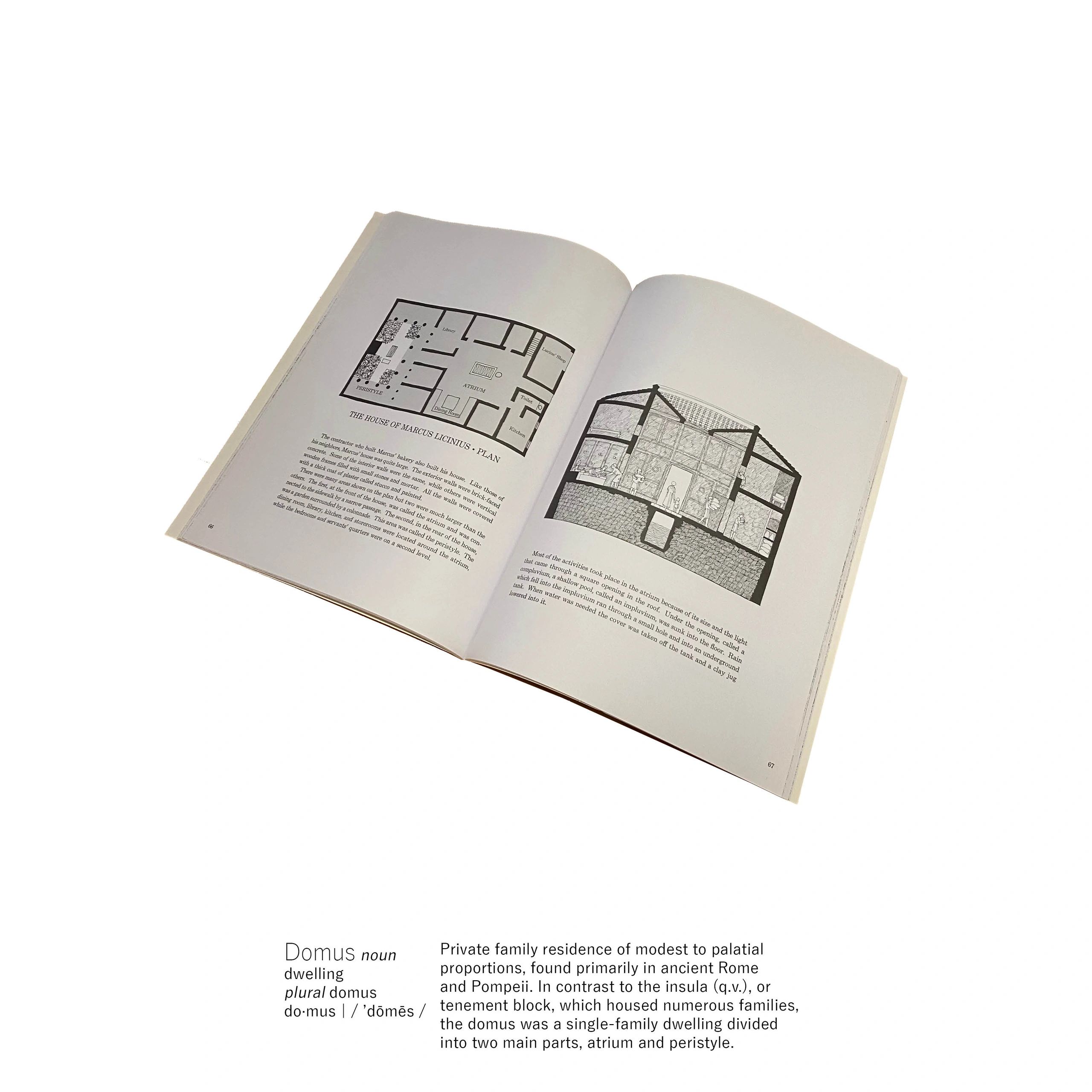 Extract from a book on Pompeii illustrating the domus typology.