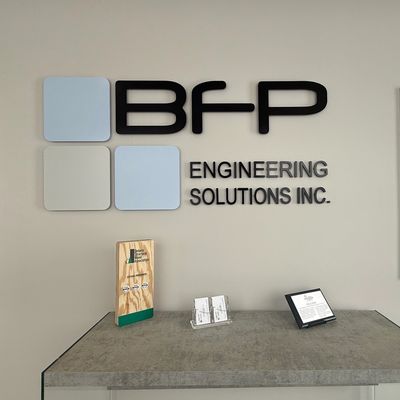 BFP Engineering Solutions office reception in Peterborough, Ontario