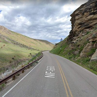 Lamoille Canyon Scenic Bwy driving road in Nevada