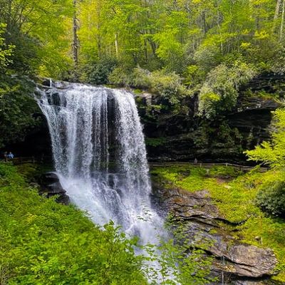 Waterfalls on scenic road US-64 in North Carolina