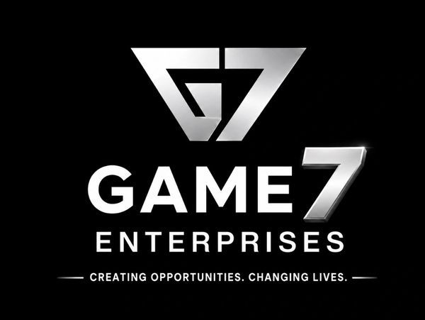 Silver and black logo for Game7 Enterprises.