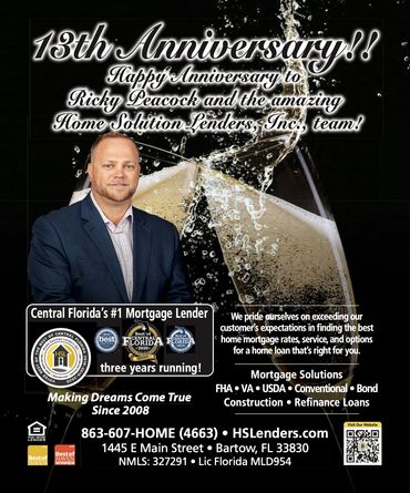 Celebrating 13th anniversary of Home Solution Lenders with a toast and appreciation.
