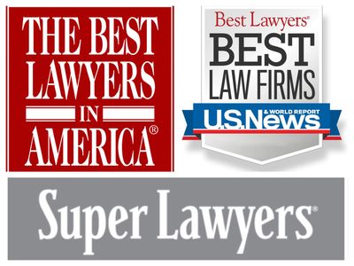 Best Lawyers in America, Best Law Firms, and SuperLawyers logo
