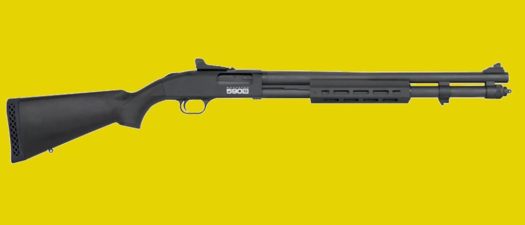Mossberg 590s Tactical 12 ga short shell, 20” bbl., 13 rd.  shells interchangeably. SKU: 51602
