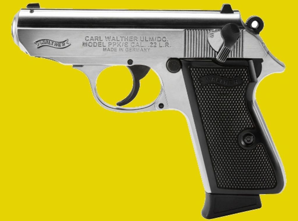 Walther PPK/S .22 LR, nickel, 3.35” bbl. 10-shot, SKU: 5030320