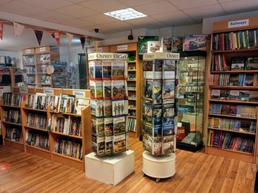 interior of book and hobby shop