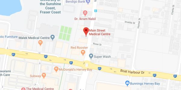 Google maps location for Main Street Medical Centre, Hervey Bay