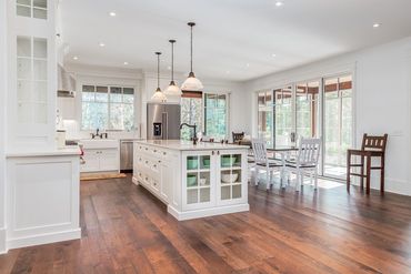 Wire Brushed White Oak Engineered Hardwood Flooring with Flush Mount Vents, Priddis Alberta