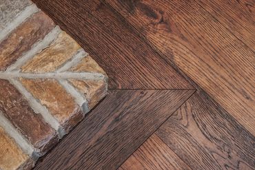 Wire Brushed White Oak Engineered Hardwood Flooring with Flush Mount Vents, Priddis Alberta