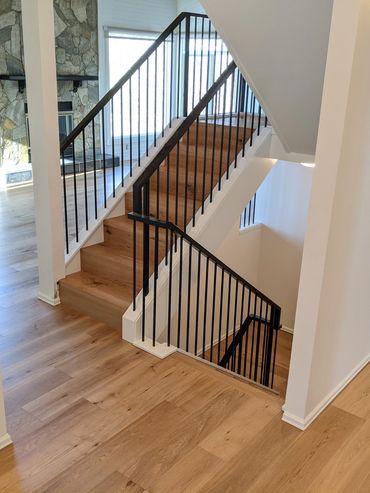 Natural White Oak Engineered Hardwood Installation, Calgary, Alberta.