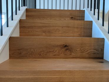 Natural White Oak Engineered Hardwood Installation, Calgary, Alberta.