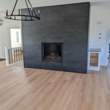 Wide Luxury Vinyl Plank Flooring with Aria Vents, Okotoks, Alberta