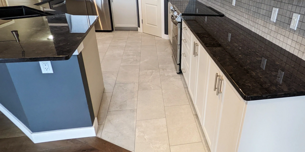 Wildwood Antique Engineered Hardwood Floor & Centura Concrete Jungle Glazed Porcelain SCF