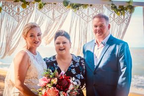 Blessings by Kate Bellman Celebrant bride groom beach Trinity  arbour wedding ceremony marriage