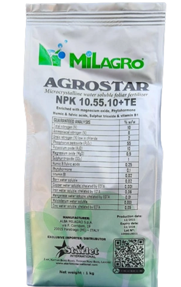 Agrostar
Agrostar NPK 10-55-10+TE
Agrostar Starlet International
Agrostar  foliar fertilizer