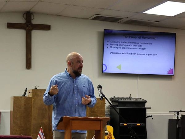 Pastorr Brett Difani teaching a regional youth workshop.