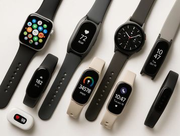 Wearable technology devices, Apple Watch, Galaxy Watch, fitness trackers, health monitoring bands