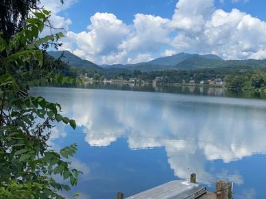 Beautiful reflection of clouds on Lake Junaluska