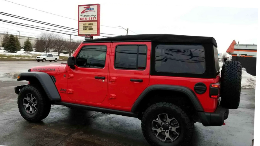 Llumar window tint installed and detailing done on Jeep Wrangler