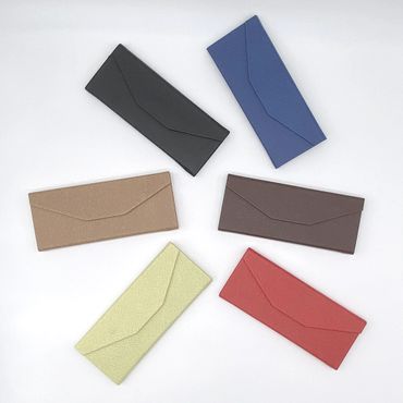Professional folding glasses cases with customized branding provided by A1MFC Inc. Lens Cloth, eyeglass cloth.